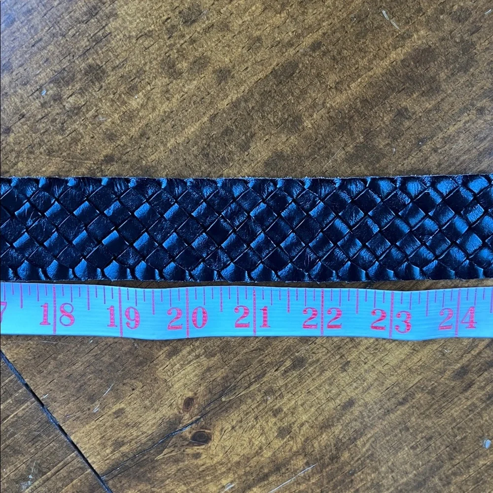 Talbots Genuine Leather Braided Black Belt - S